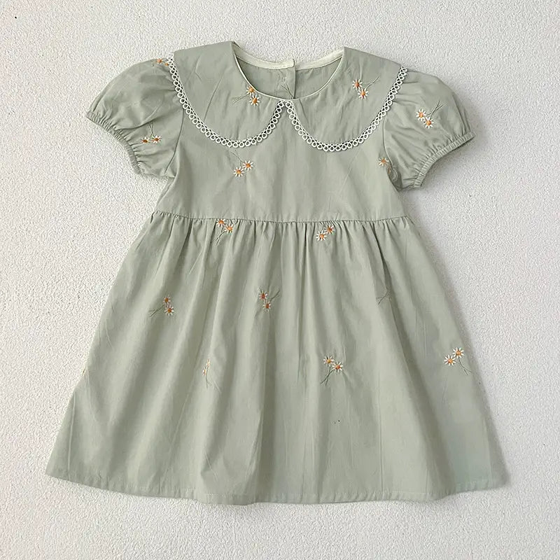 Girls Floral Dress with Puff Sleeves