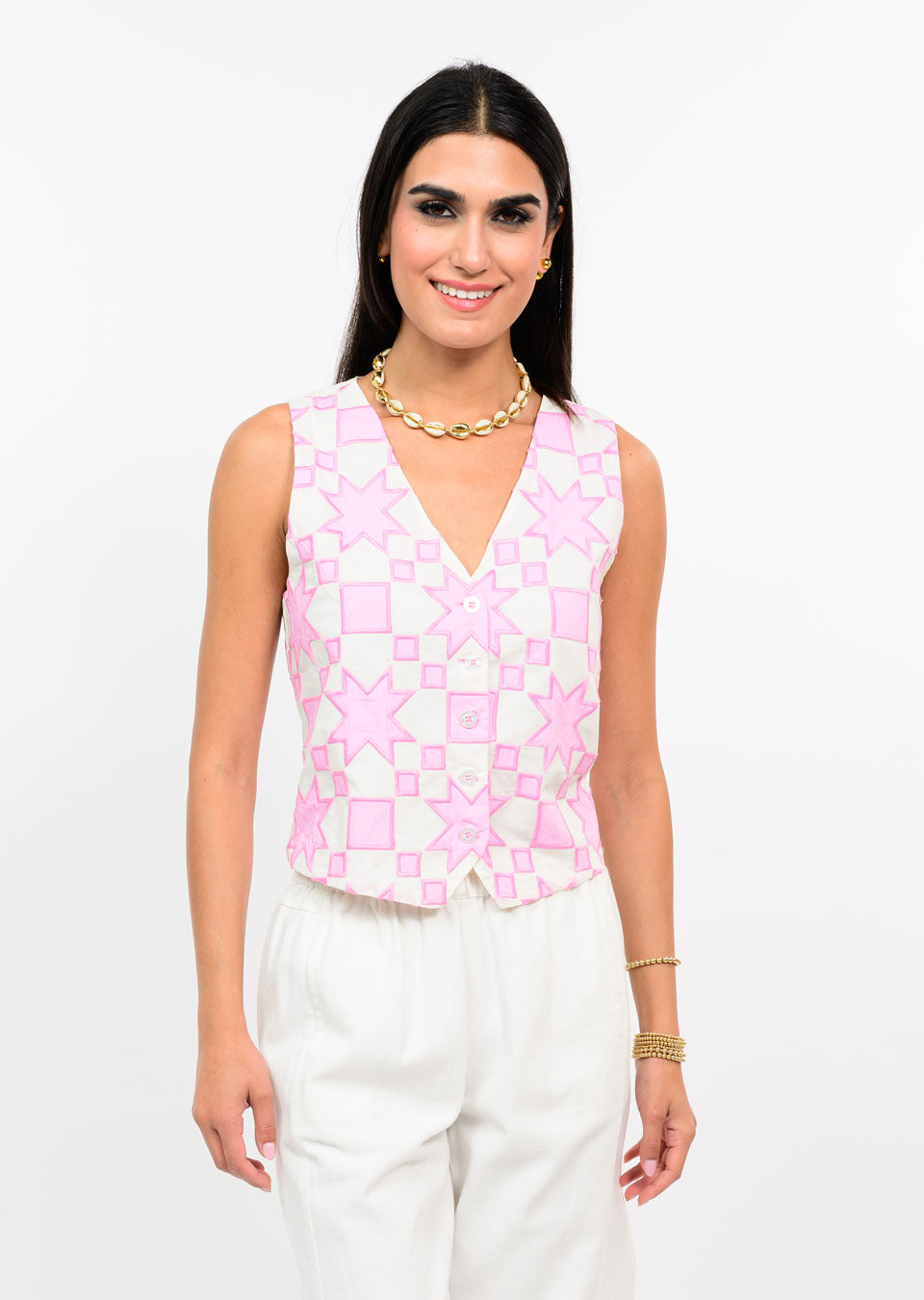 Pink Quilted Vest