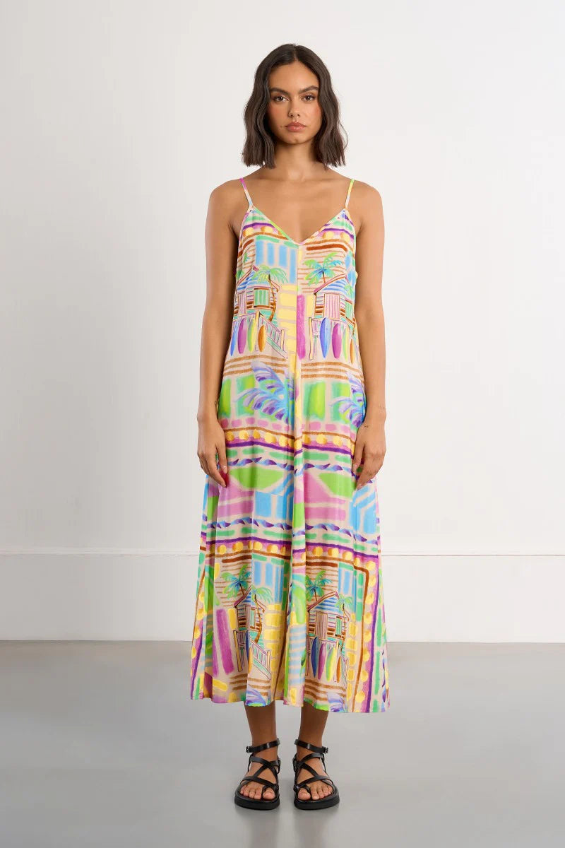 Surf print maxi dress