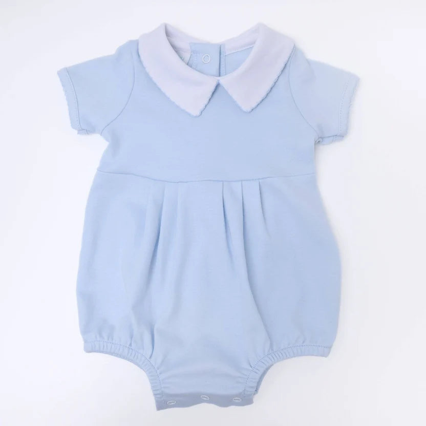 Essentials Solid Collared Baby Blue Bubble