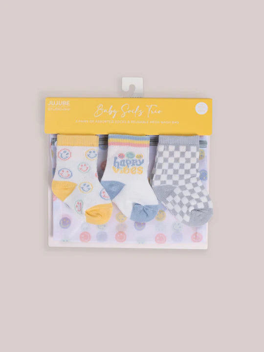 JUJUBE BABY SOCKS TRIO - HAPPY BABY VIBES