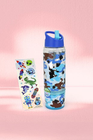 Hot Focus - Kids 2 In 1 Snack Water Bottle
