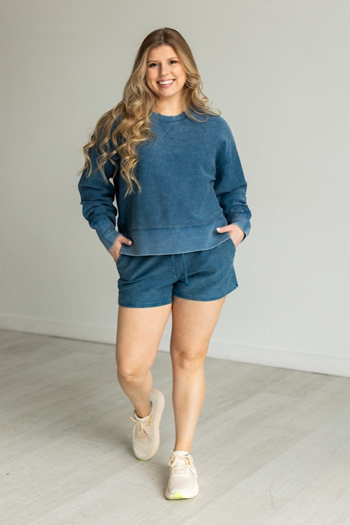 Corded Short - Navy