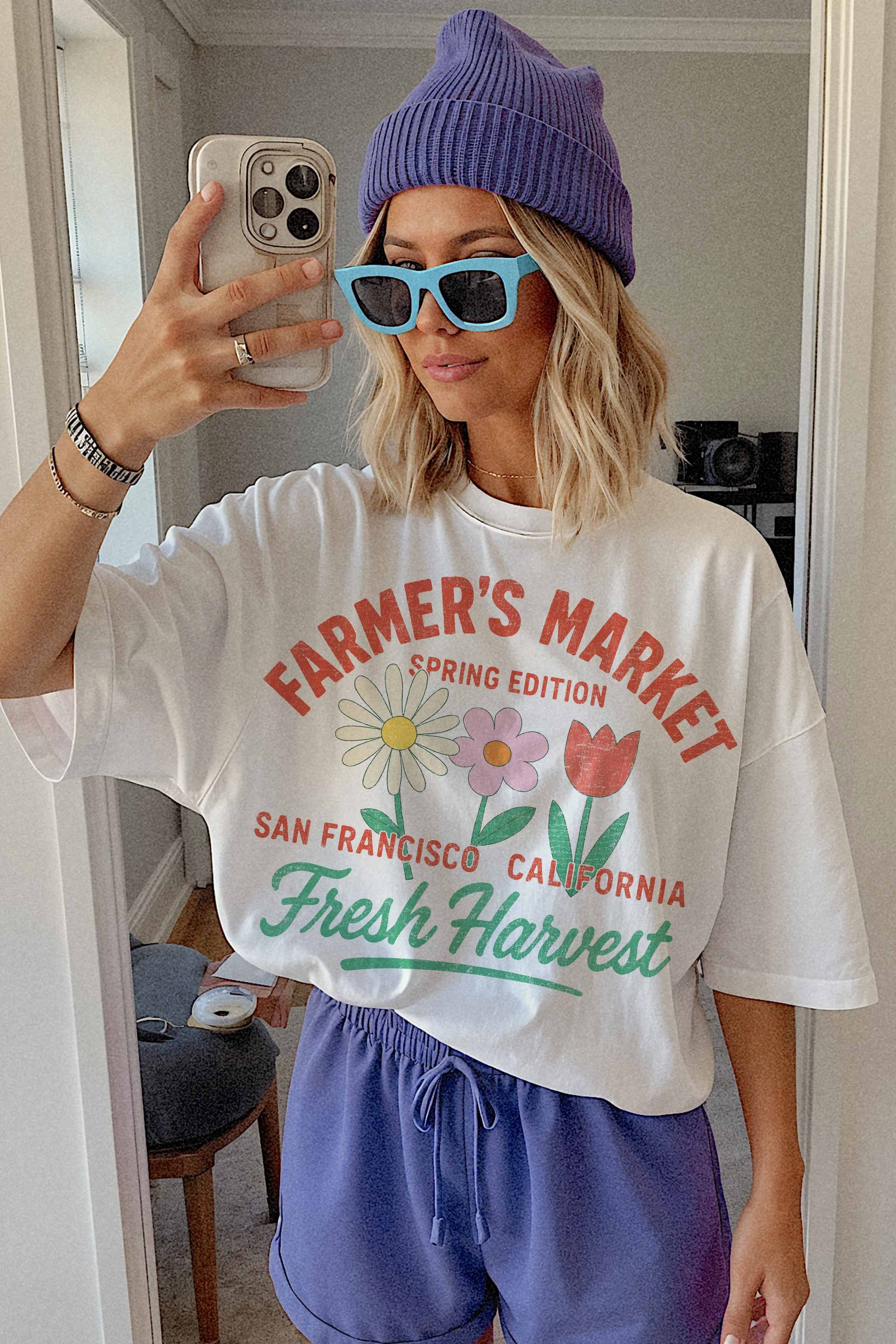 Farmers Market Spring Oversized Graphic Tee