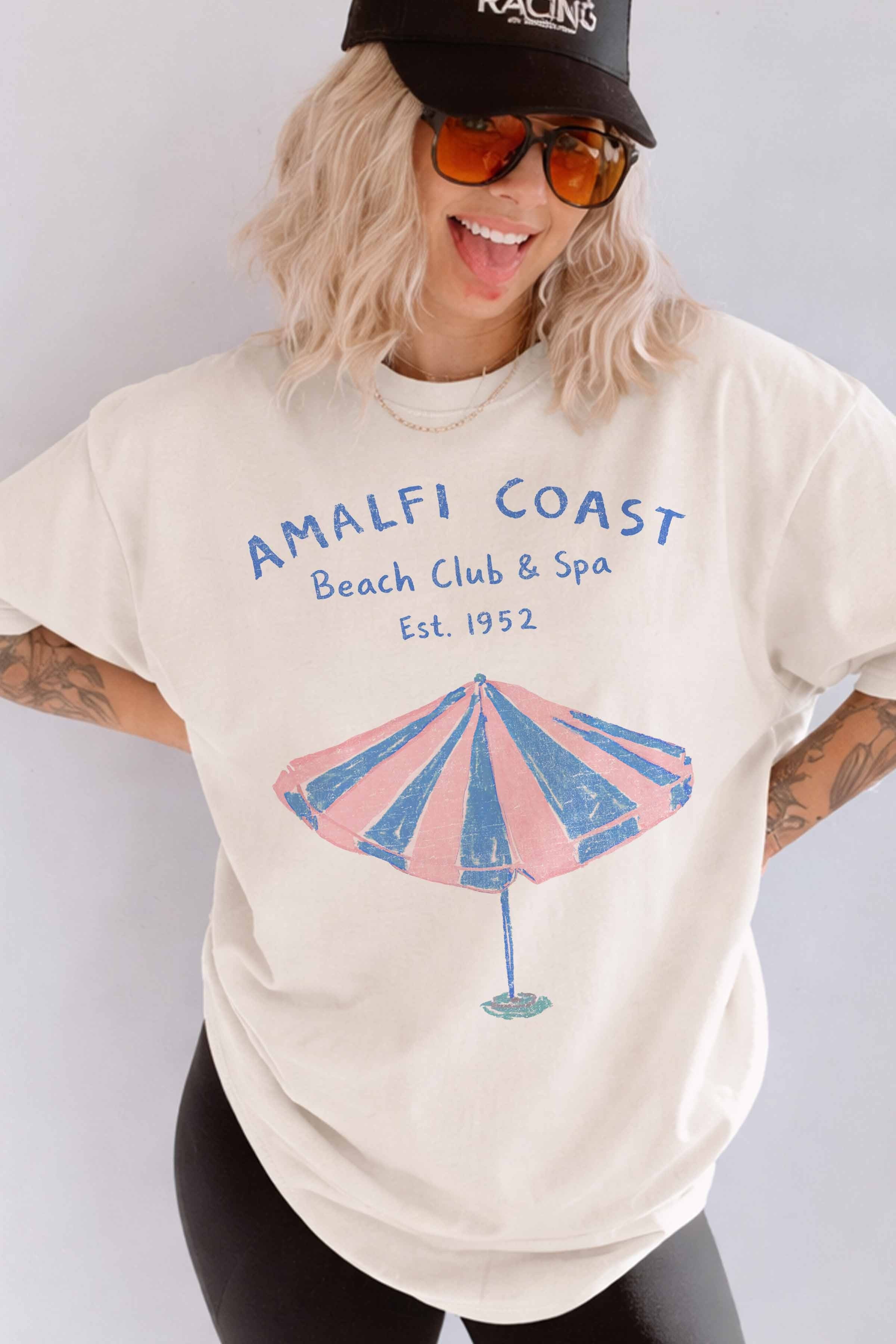 Amalfi Coast Beach Club And Spa Oversized Graphic Tee
