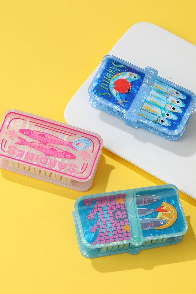 Retro Gourmet Sardine Tin Hair Claw Clip