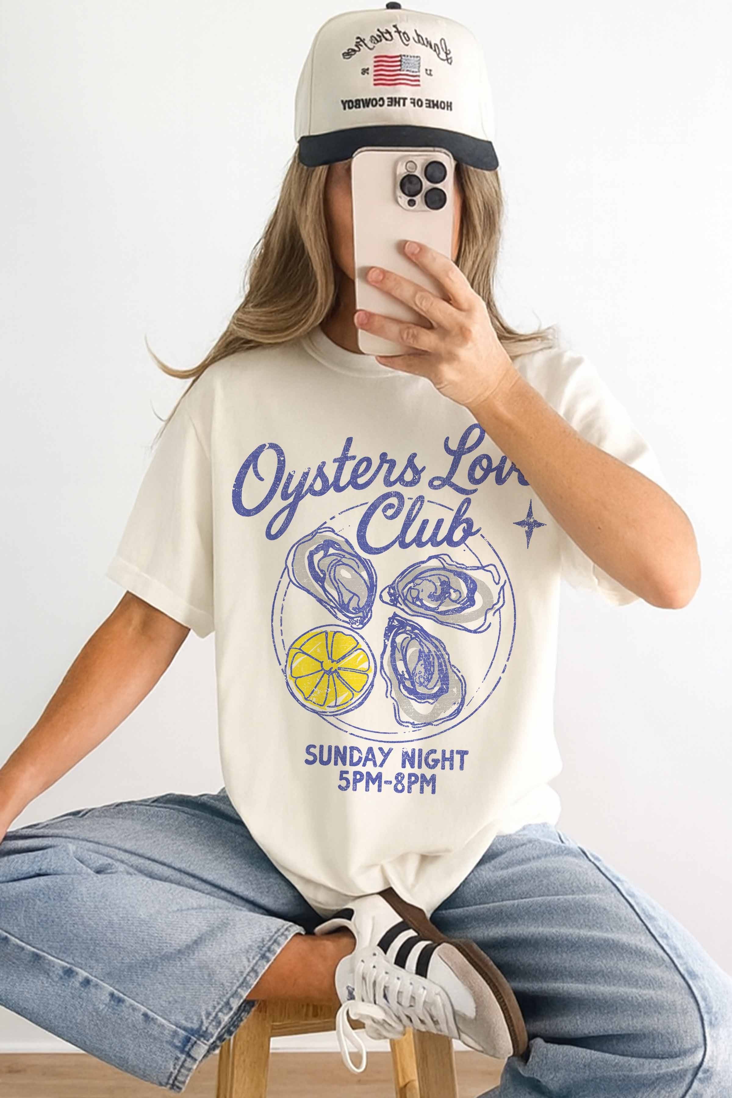 Oysters Lover Club Oversized Graphic Tee