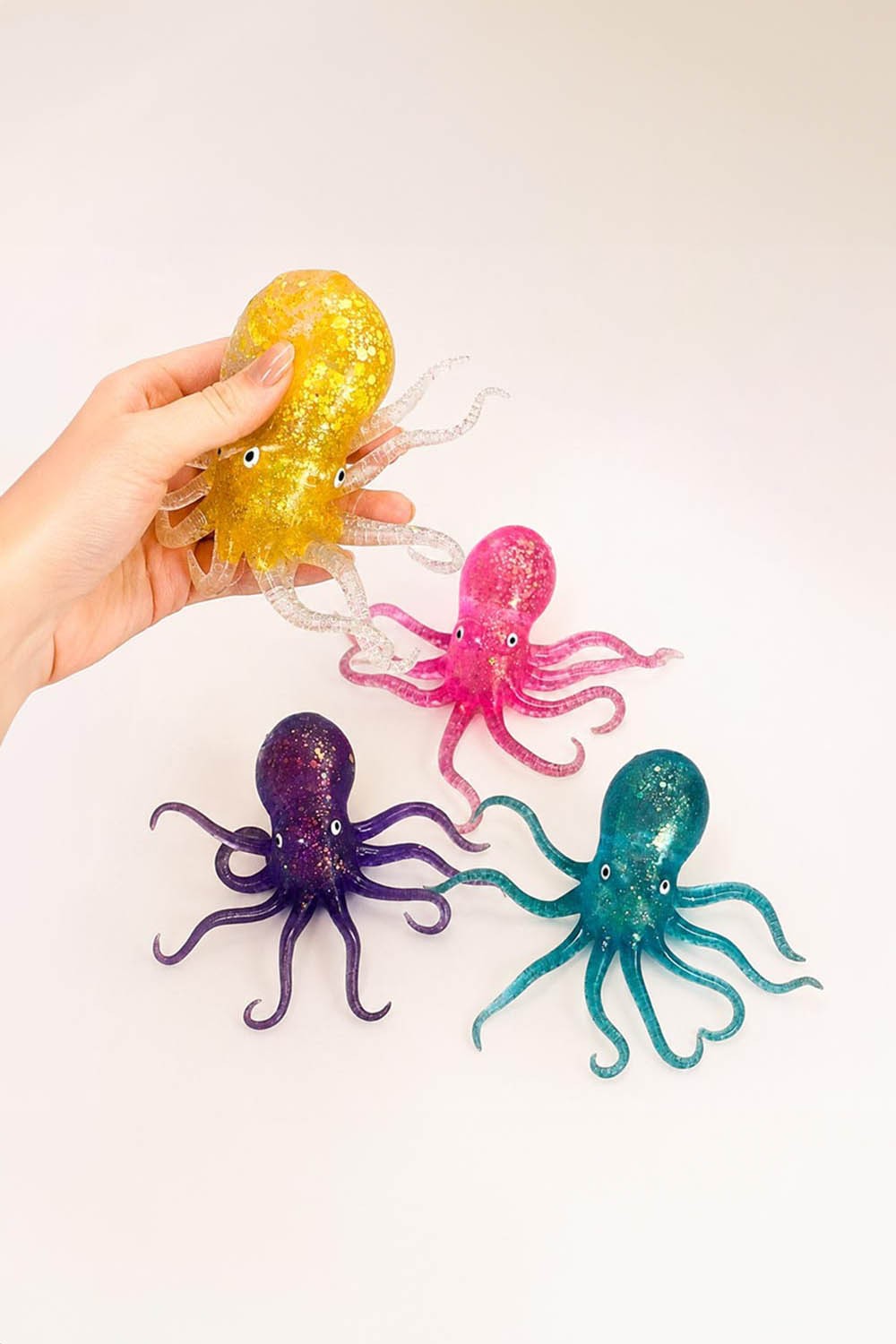Glitter Octopus Squeeze Squishy Stress Relief Toy