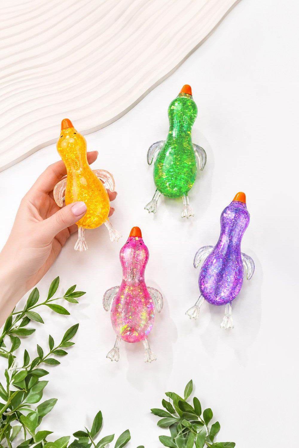 Glitter Duck Squeeze Squishy Stress Relief Toy