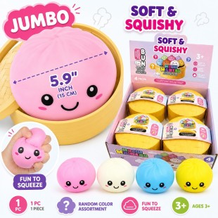Jumbo Bun Squishy Squeeze Toy Soft Sensory