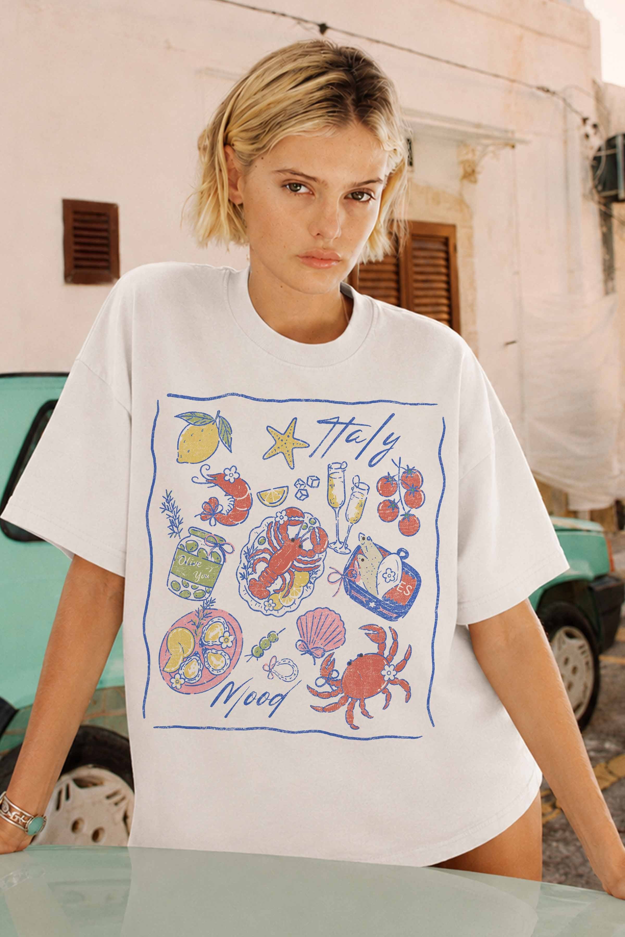 Italy Food Mood Oversized Graphic Tee