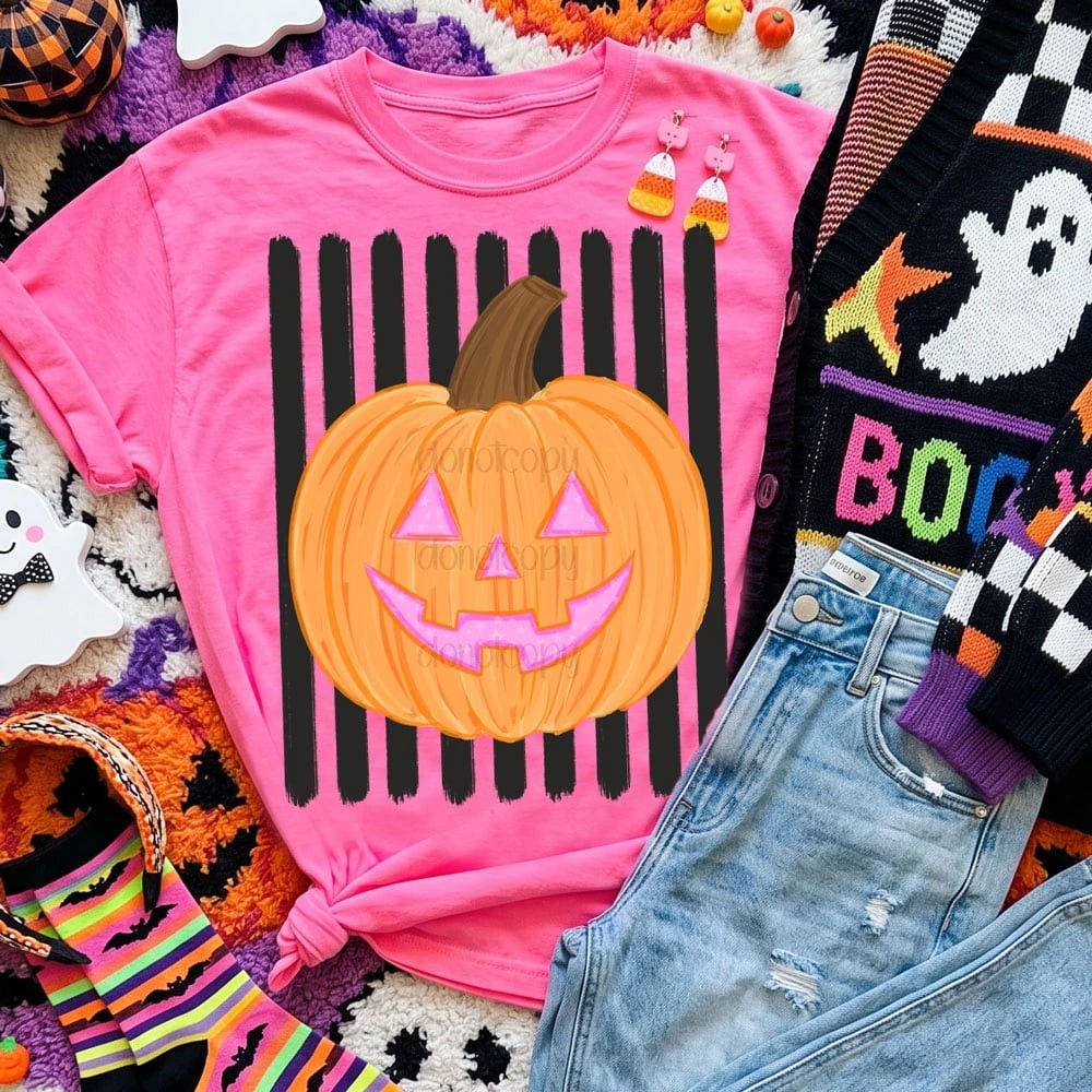 Jack O Lantern Black Stripe Tee