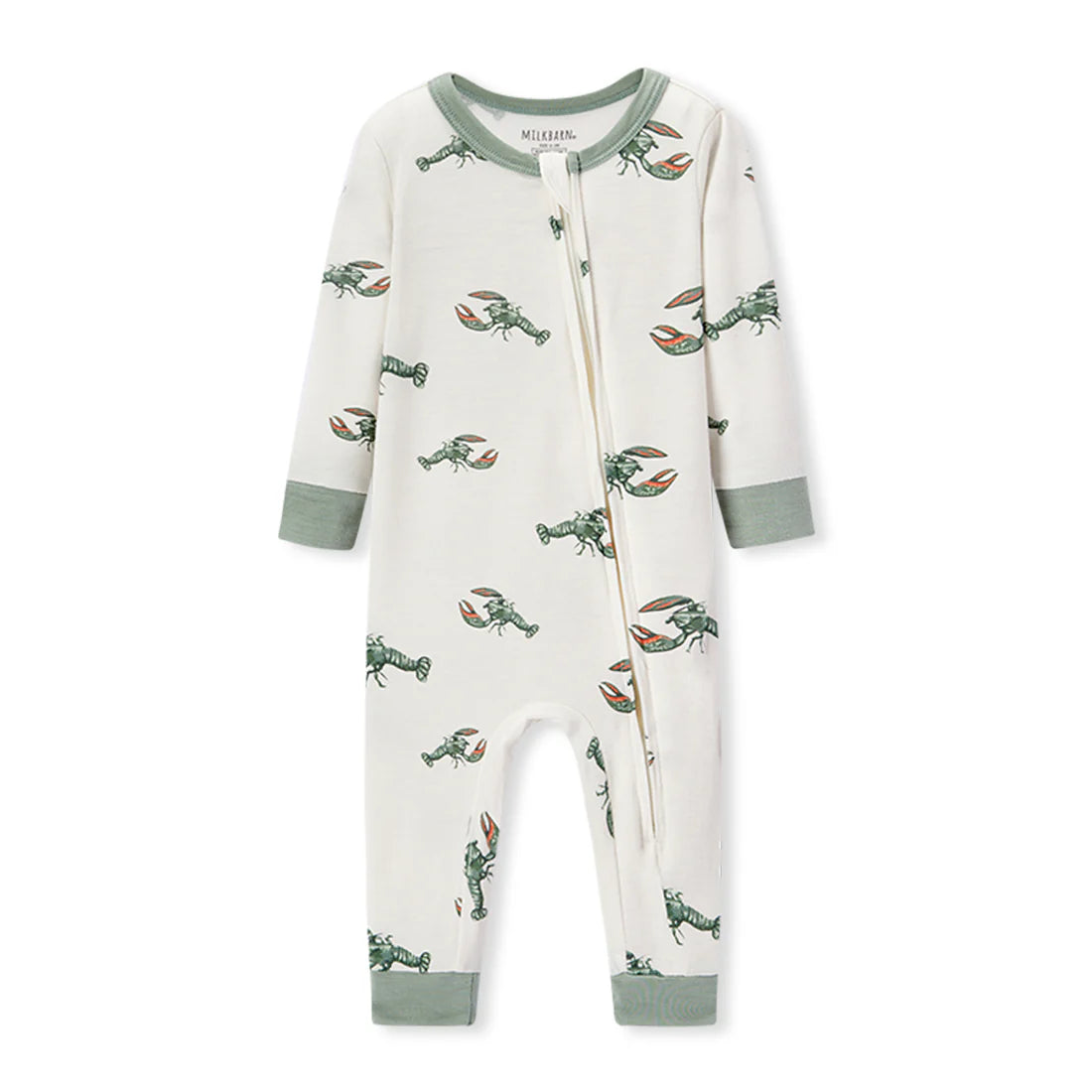 Mint Lobster Luxe Stretch Zipper Pajama