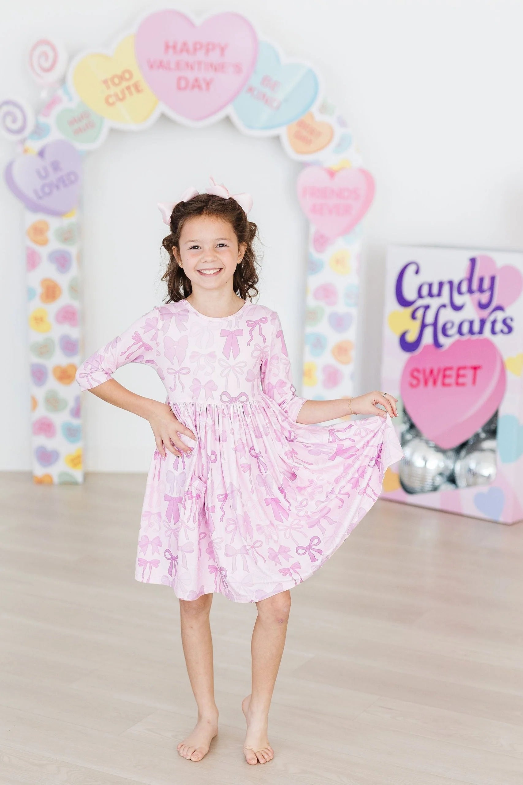 Twinkles Ties 3/4 Sleeve Pocket Twirl Dress