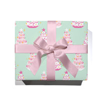 Christmas Pink Retro Trees Wrapping Paper - Roll of 3 Sheets