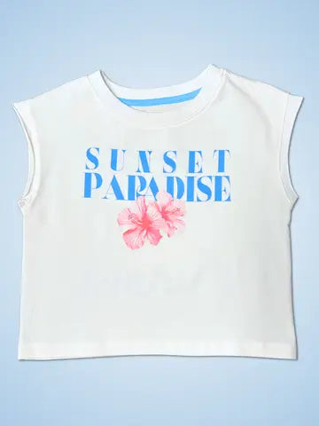 Sunset Paradise Graphic Tank Tween Girls
