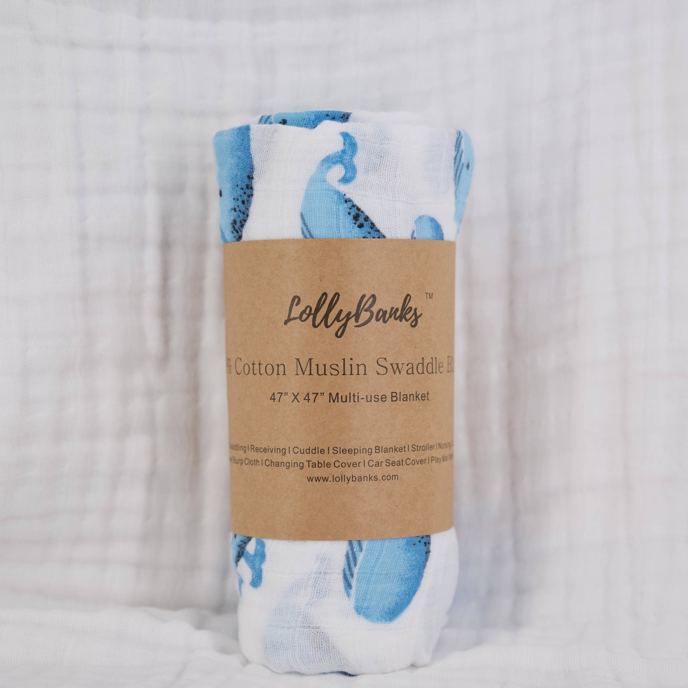 LollyBanks - Whale, Whale, Whale Baby Swaddle Blanket