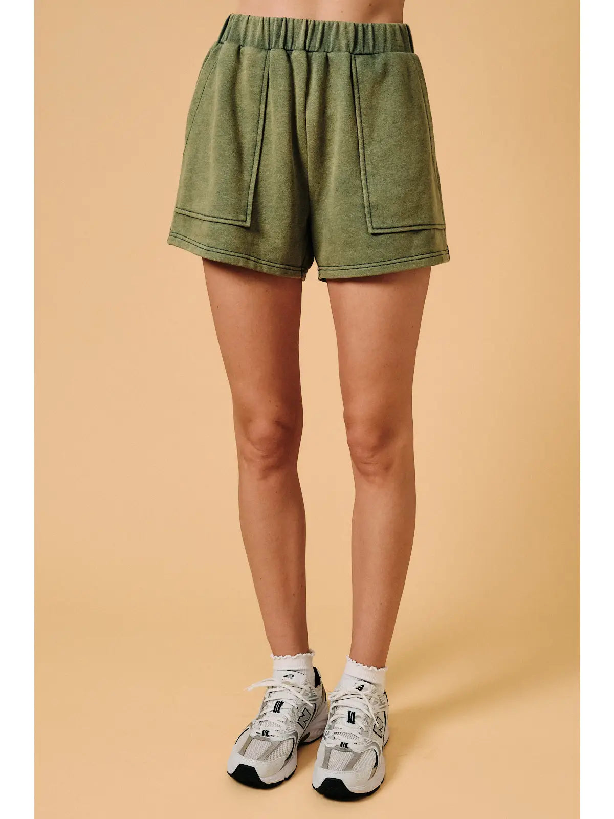 Green Washed French Terry Sweat Short