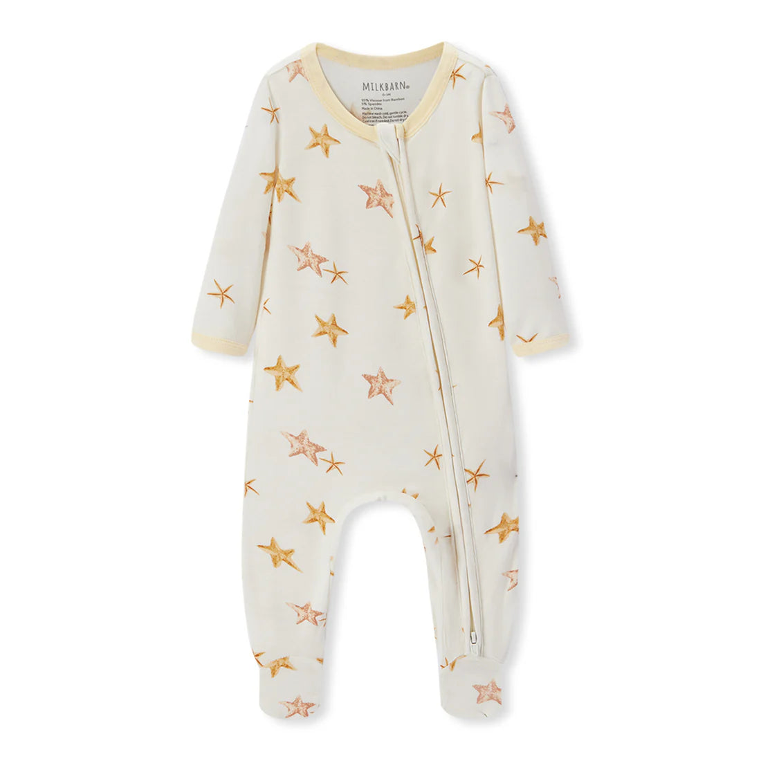 Starfish Dreams Luxe Stretch Zipper Footed Romper