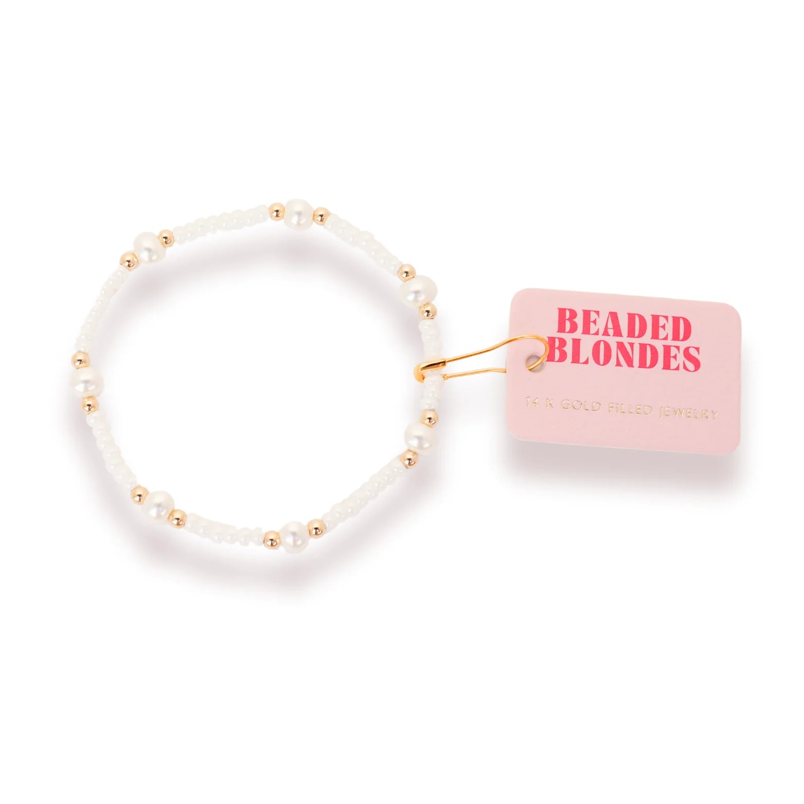 Beaded Blondes: White Pearl Bracelet