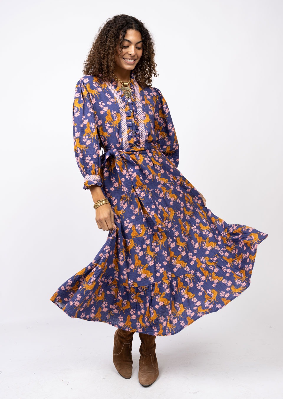 Blue Horsing Around Dress