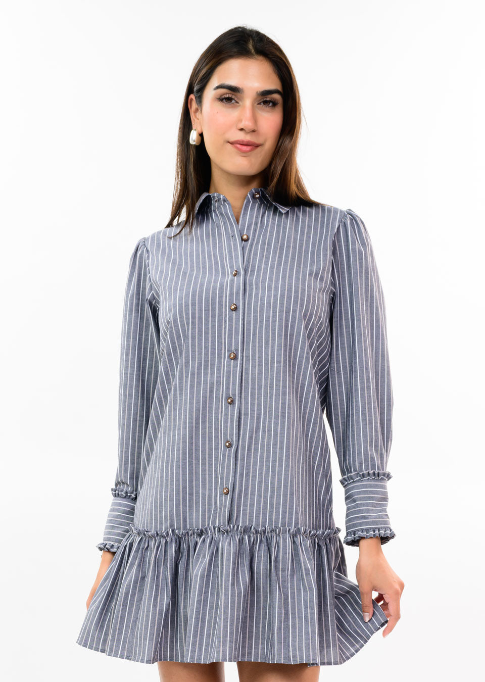 Charcoal Drop Waist Shift Dress