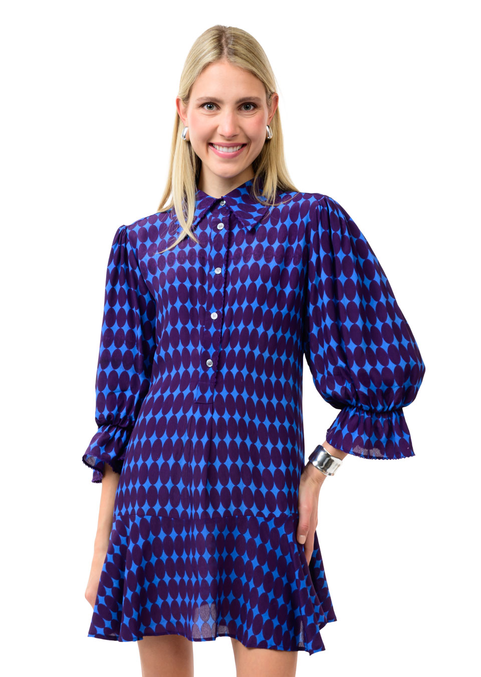 Blue Shift Swing Hem Dress