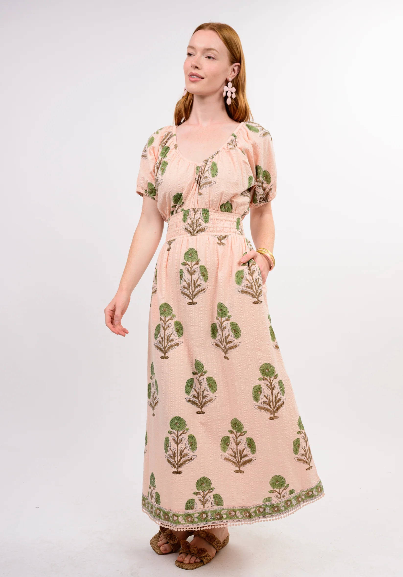 Seersucker Midi Dress