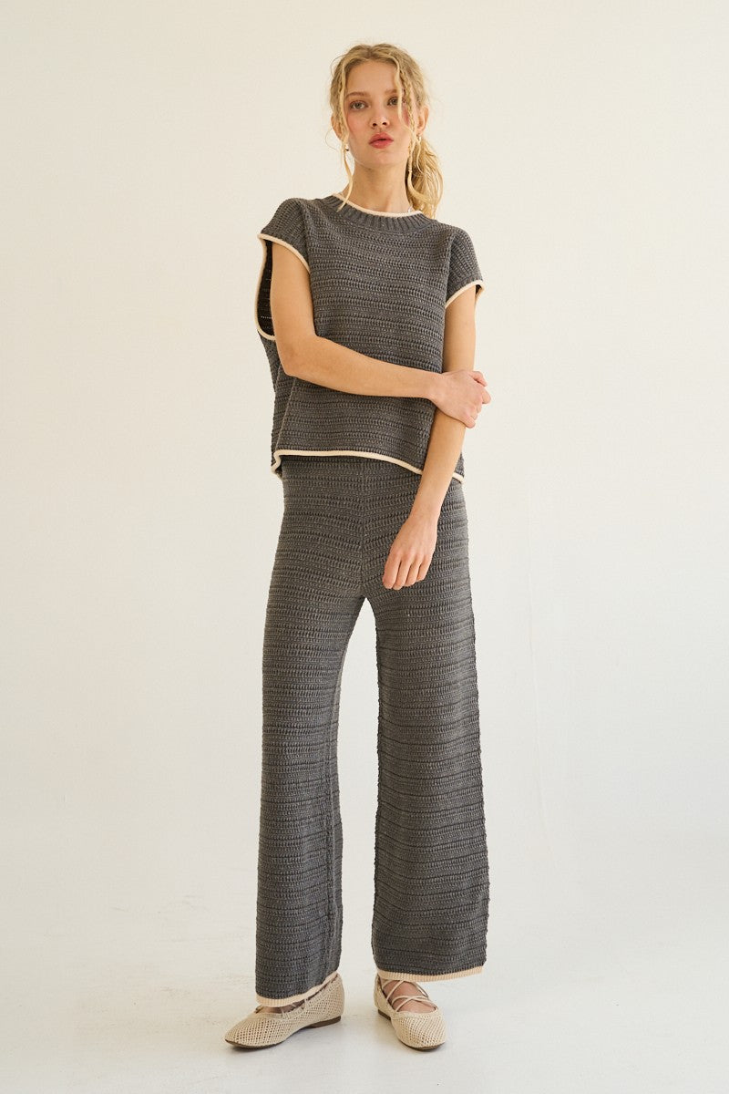 Grey Sweater Contrast Set