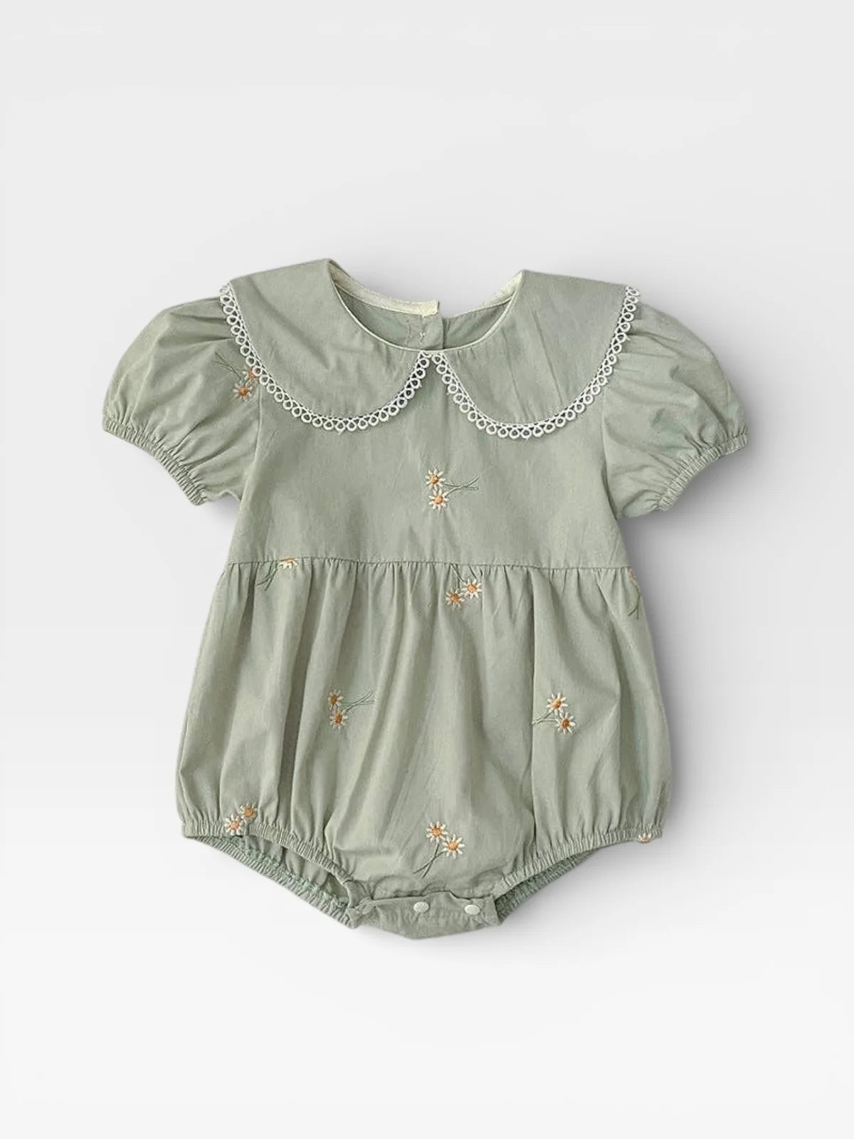 Sage Green Floral Romper