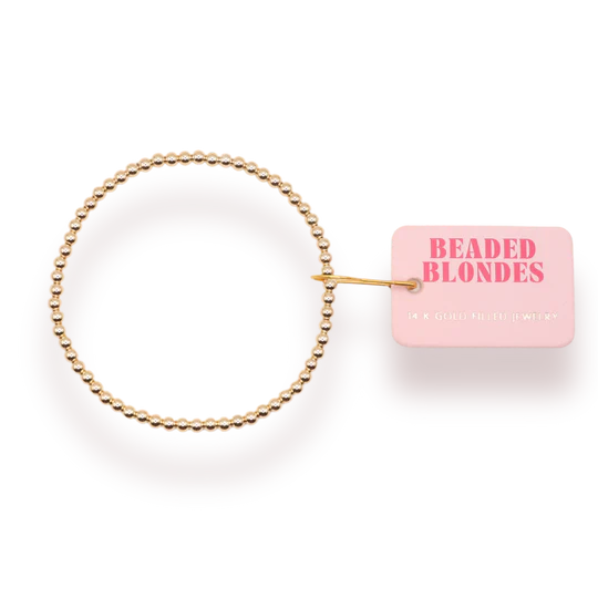Beaded Blondes: 3MM Gold Beaded Bracelet