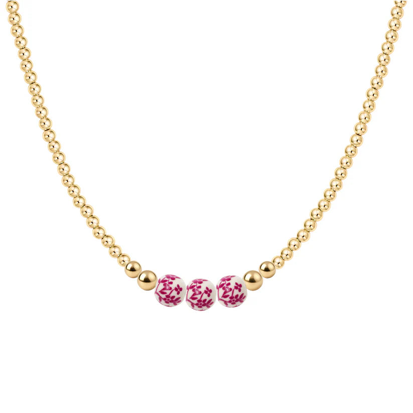Amalfi Magnolia – Porcelain Beaded Necklace
