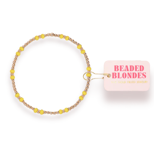 Bright Yellow Hazel Bracelet in Gold