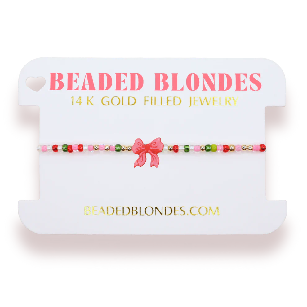 Red Bow Holiday Sprinkle Bracelet