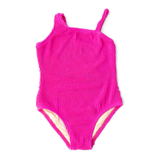 Shade Critter Berry Girls Crinkle One Shoulder One Piece