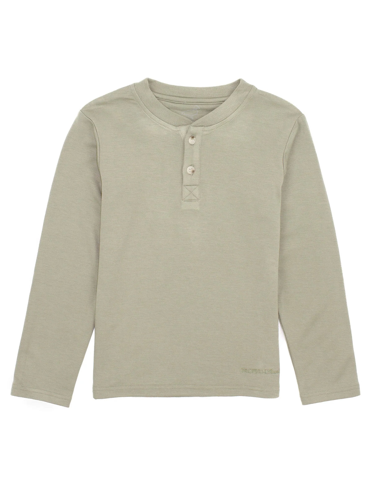 Boys Shoreline Henley LS Cedar Green