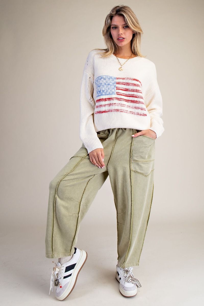MARTINI OLIVE Mineral Washed Barrel Terry Pant