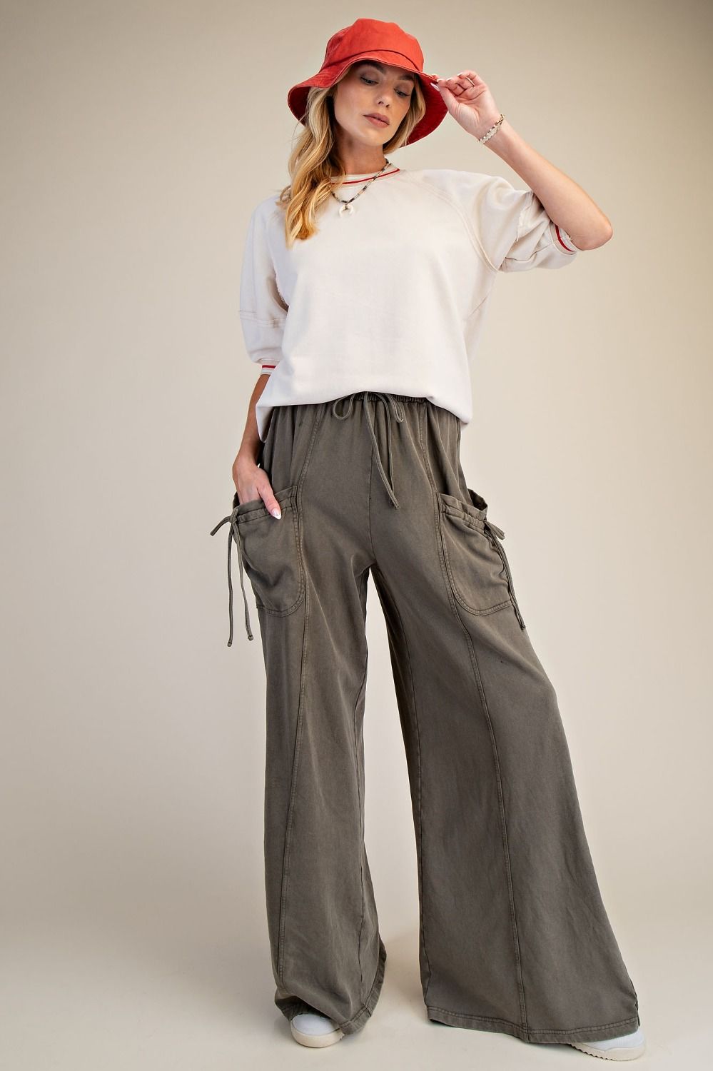 Espresso Mineral Washed Terry Knit Pants