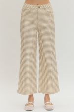 Mocha Gingham Straight Leg Pant