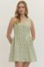Matcha Gingham Sleeveless Mini Dress