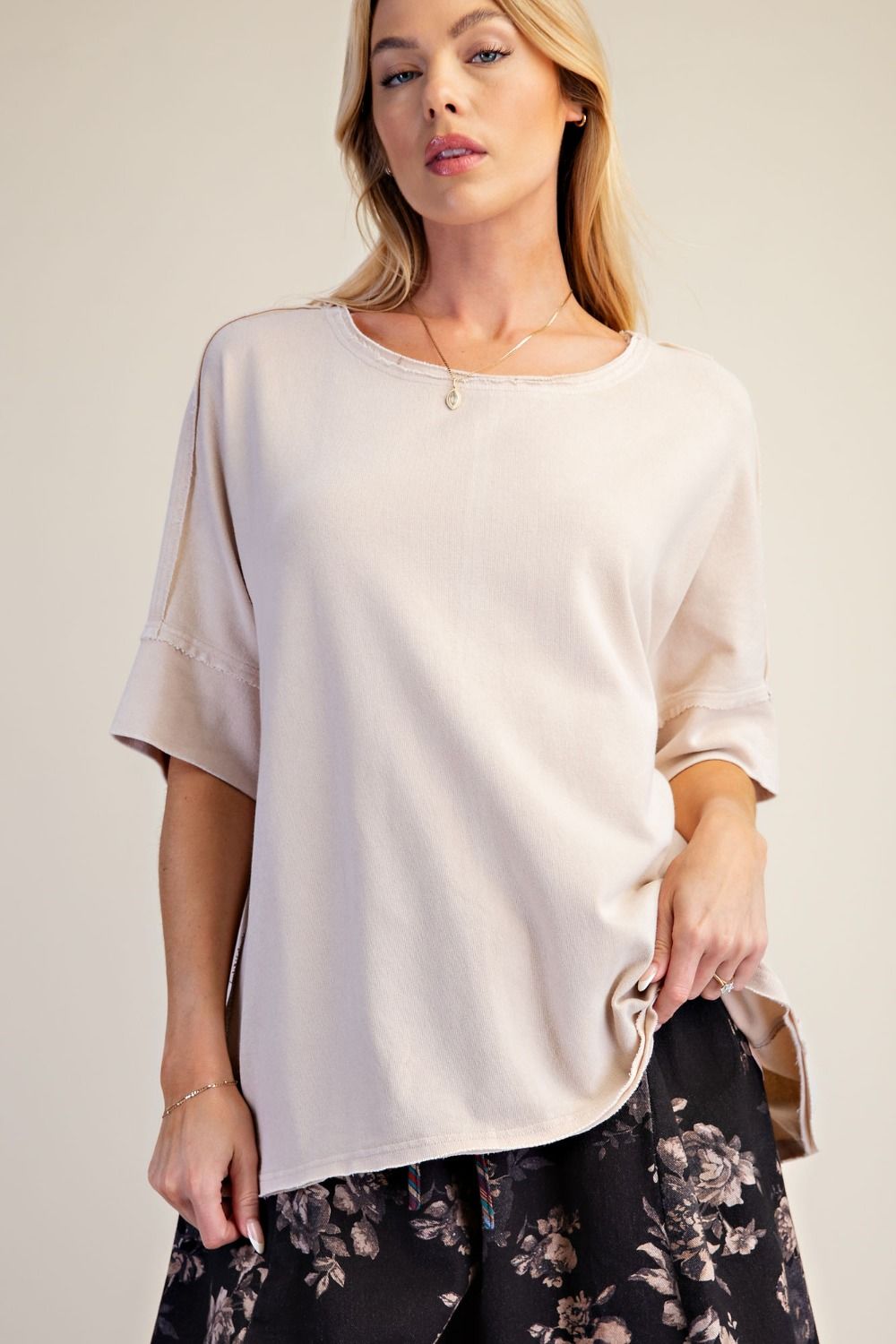 Khaki Short Sleeve Mineral Washed Shirt