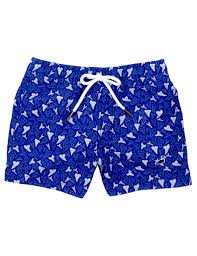 Properly Tied Boys Swim Shark Tooth Shorts