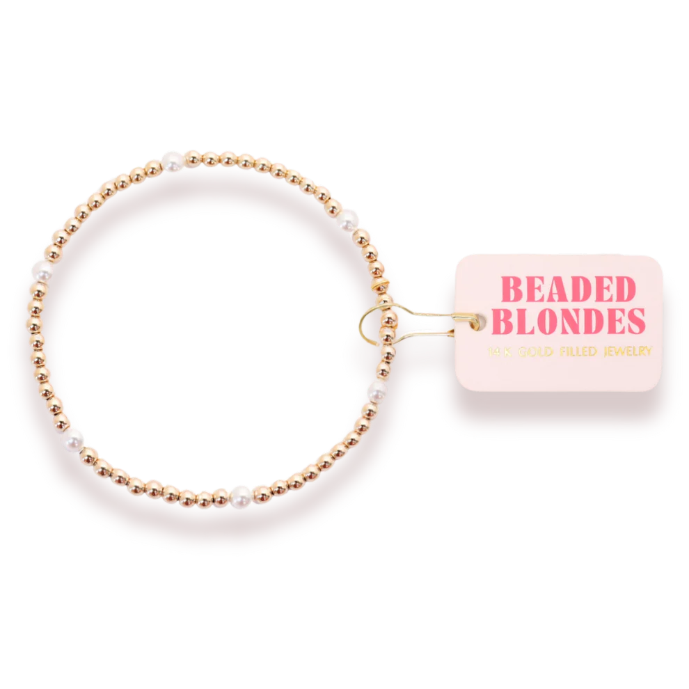 Madi Pearl Beaded Bracelet in Gold