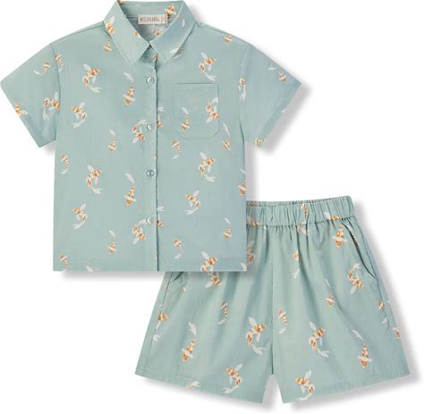 Swimming Koi Collar Button-Up Shirt & Shorts Set