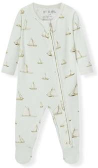 Sailboat Melody Organic Cotton Zipper Footed Romper