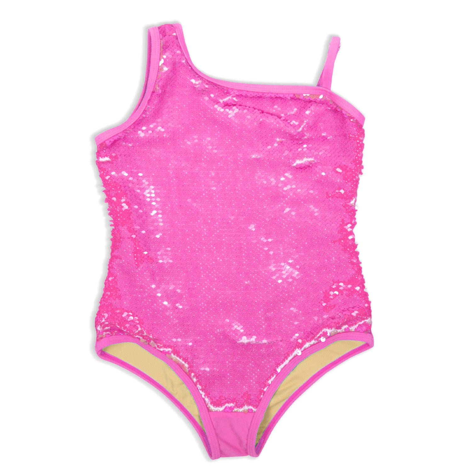 Sequin 1 Shoulder Hot Pink