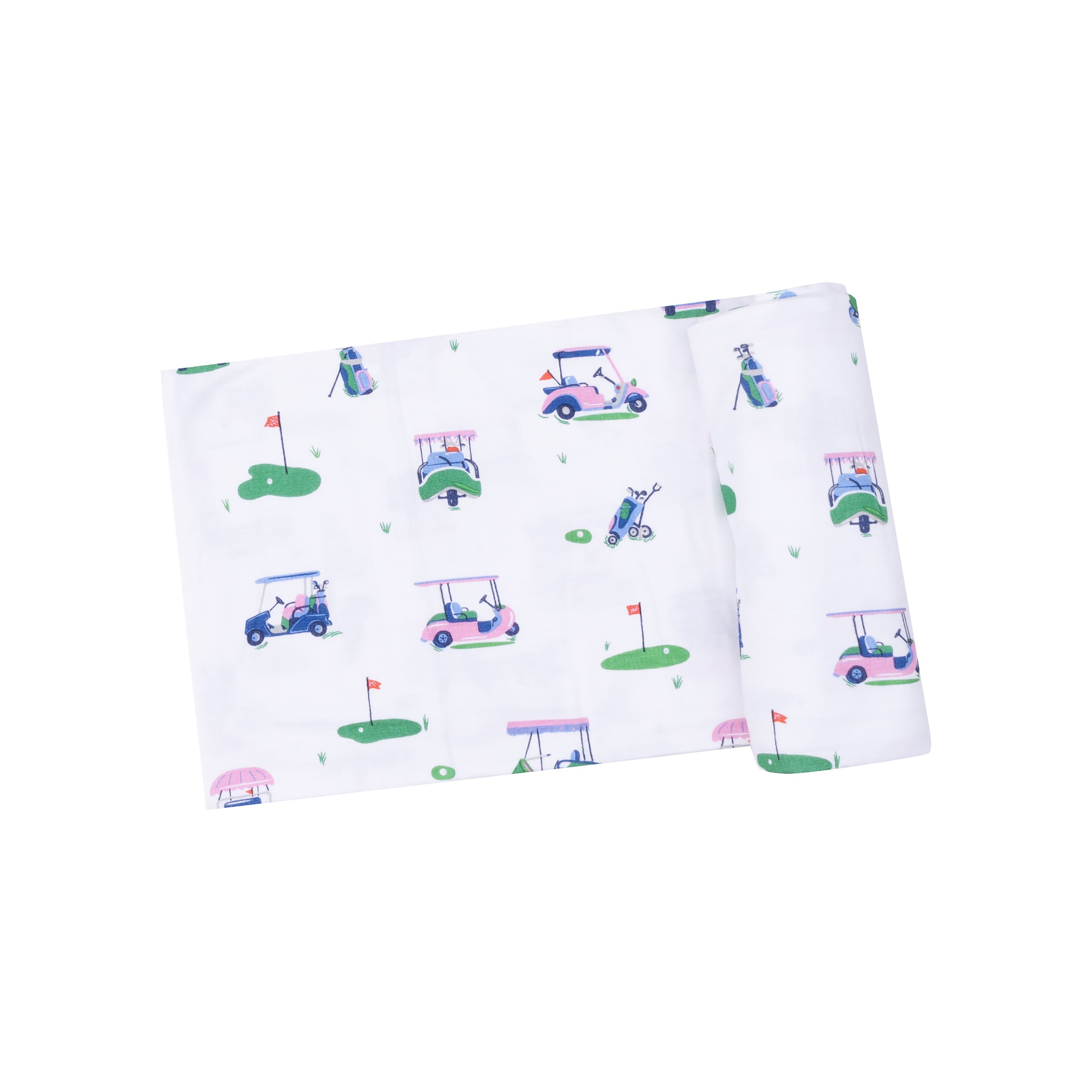 Vintage Golf Carts Pink Swaddle Blanket