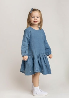 Denim Pearl Doll Dress