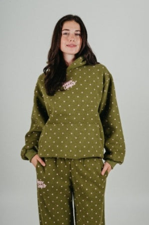 Olive Dot Hoodie