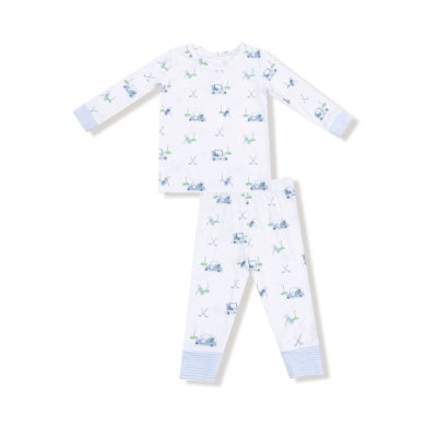 Baby Golf Carts - Blue - L/s Loungewear Set